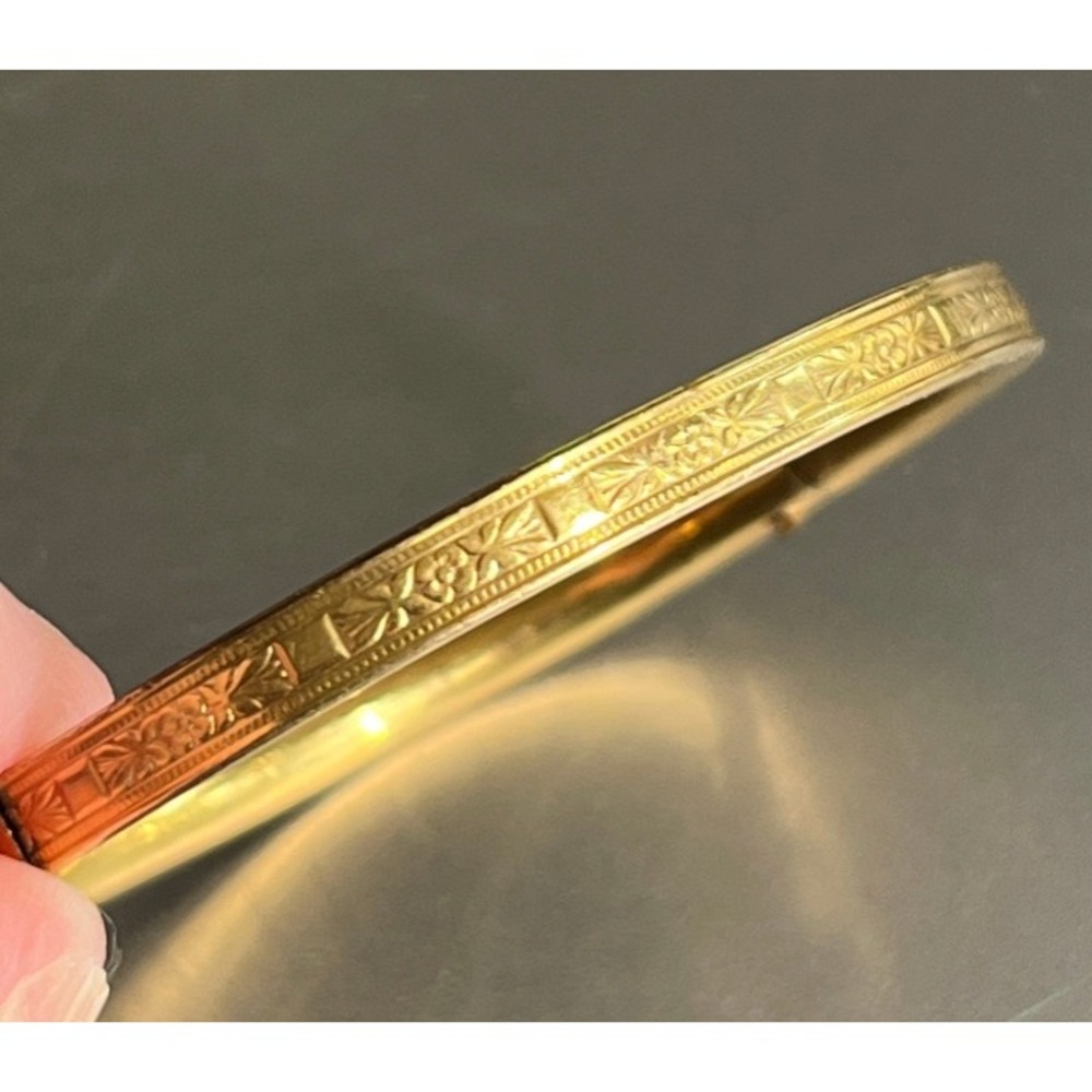 Lestage Vintage 12K GF Gold Filled Bracelet BABY BANGLE Infant Christening Hinge